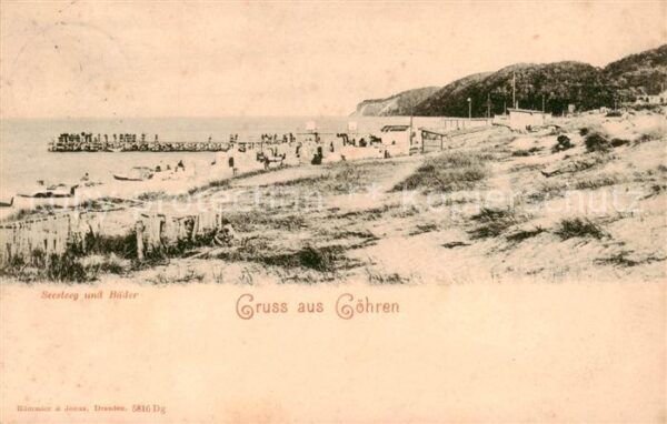 Goehren  Ostseebad Ruegen Seesteg und Baeder