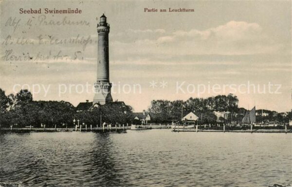 Swinemuende Swinoujscie Partie am Leuchtturm