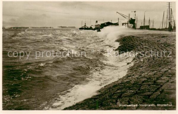 Norddeich  Norden Nordseebad Sturmflut