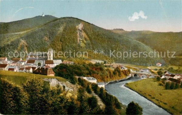 Wartha Breslau Niederschlesien PL mit Warthaberg Kapelle und Bergsturz