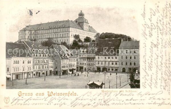 Weissenfels Saale Marktplatz mit Schloss