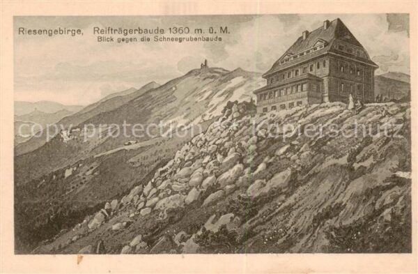 Riesengebirge Krkonose Karkonosze Reiftraegerbaude mit Schneegrubenbaude