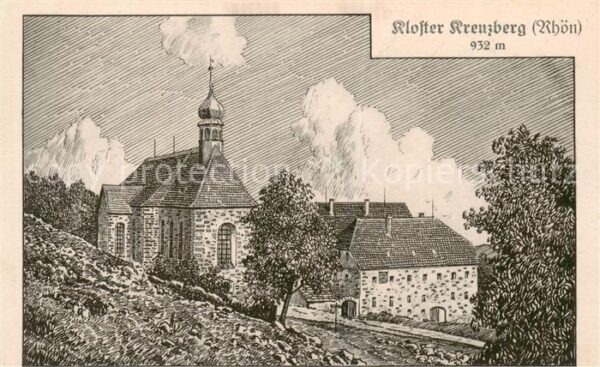 Kreuzberg  Rhoen Kloster Bischofsheim Kloster Zeichnung