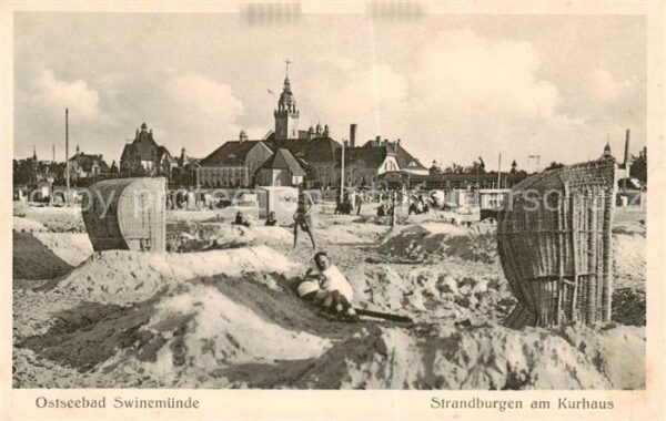 Swinemuende Swinoujscie Strandburgen am Kurhaus
