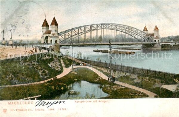 Magdeburg Koenigsbruecke mit Anlagen