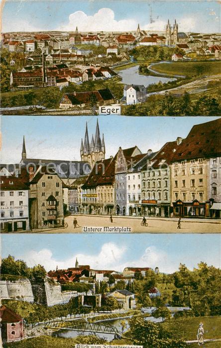 Eger  Cheb Tschechien Unterer Marktplatz Blick vom Schustersprung