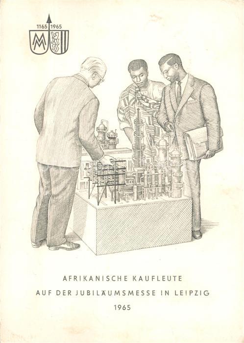 Leipzig Afrikanische Kaufleute auf der Jubilaeumsmesse in Leipzig Zeichnung