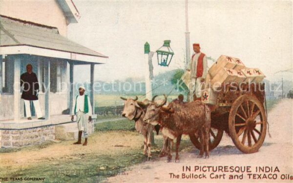 India Indien The Bullock Cart and Texaco Oils
