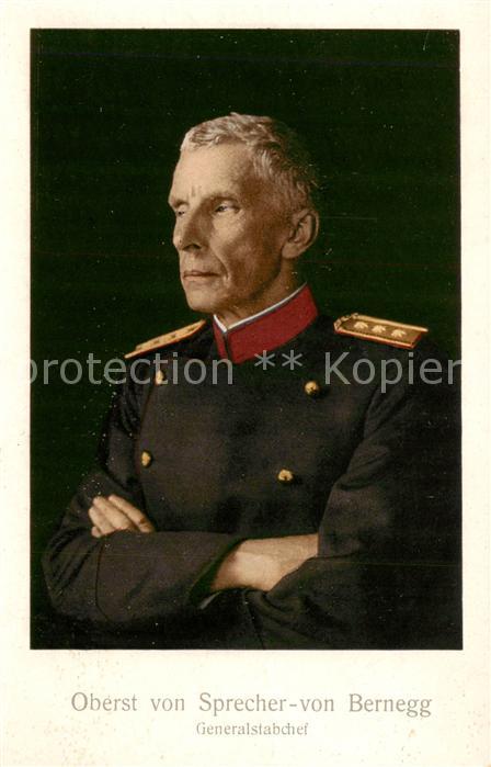 Militaria Schweiz Oberst von Sprecher von Bernegg Generalstabchef