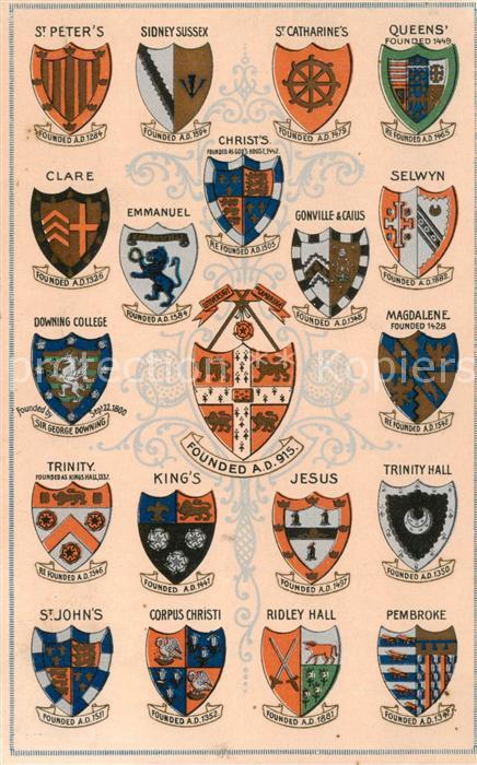 Wappen Founded A.D.915 Jesus Trinity Hall Clare