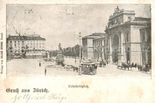 Pferdebahn Zuerich Bahnhofspueatz