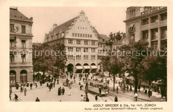 Strassenbahn Zuerich Seidenhaus Grieder Paradeplatz