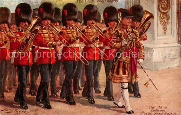 Verlag Tucks Oilette Serie Nr.6412E The Band Entering Bukinaham Palace