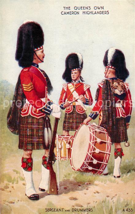 Verlag Valentines Nr. Nr. A453 Sergeant Drummers Queens own Cameron Mighlanders