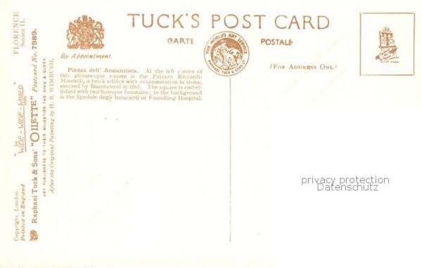 Verlag Tucks Oilette Serie Fierenze Piazza – Bild 2