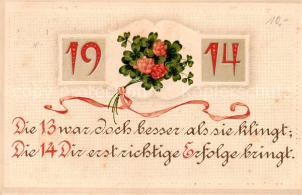Jahreszahl Blumen  1914