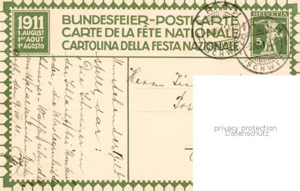 Bundesfeier Schweiz Graph anstalt J.E. Wolfensberger ZÃ¼rich – Bild 2