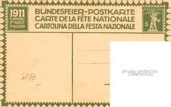 Bundesfeier Schweiz Graph anstalt J.E.Wolfensberger Zuerich – Bild 2