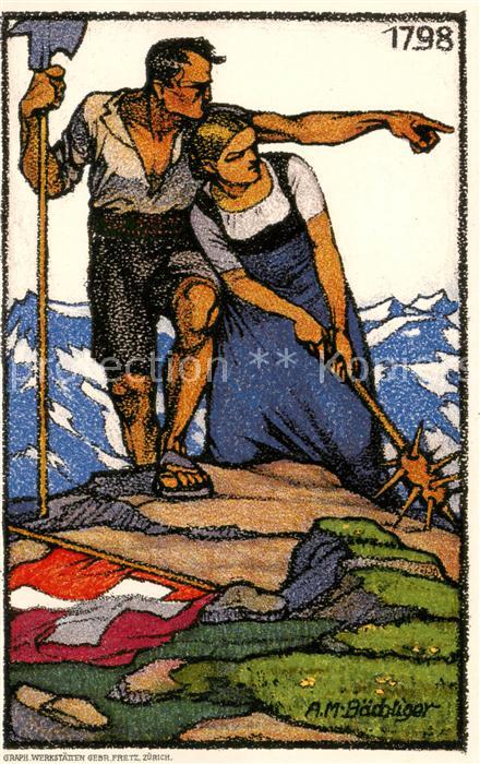 Bundesfeier Schweiz A.M. Baechliger Graph. Werkstaetten Gebr. Fretz Zuerich