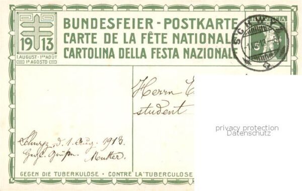Bundesfeier Schweiz A.M. Baechliger Graph. Werkstaetten Gebr. Fretz Zuerich – Bild 2