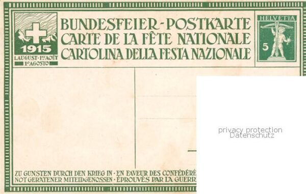 Bundesfeier Schweiz zu gunsten durch den Krieg – Bild 2