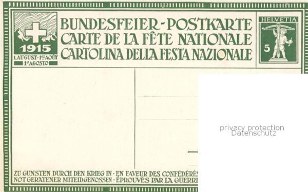 Bundesfeier Schweiz Sadag.S. Zu gunsten durch den Krieg – Bild 2