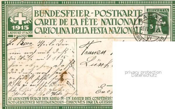 Bundesfeier Schweiz Sadag.S. Zu gunsten durch den Krieg – Bild 2