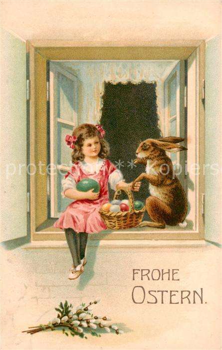 Ostern Easter Paques SB 3399 Maedchen Hase Eier