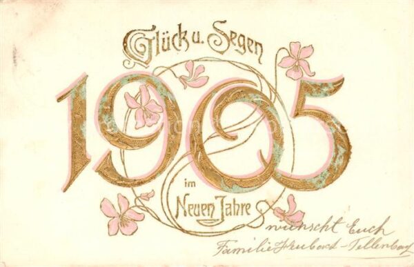 Jahreszahl Year Annee Ano 1905 Glueck u. Segen Litho
