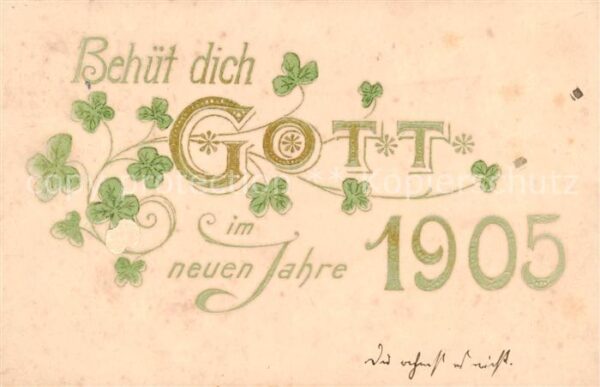 Jahreszahl Year Annee Ano 1905 Behuet dich Gott