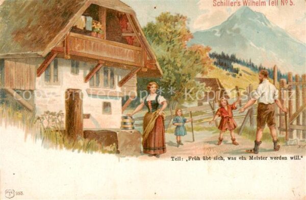 Tell Wilhelm Schiller Litho Landwirtschaft