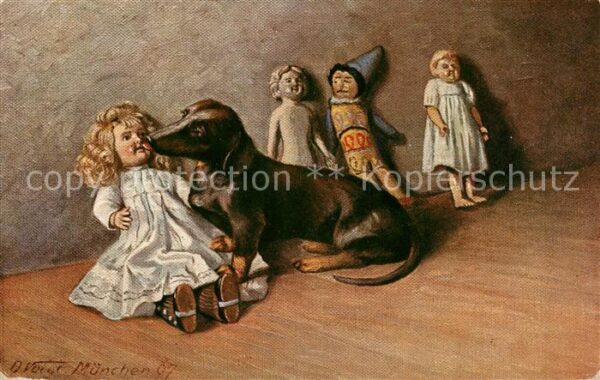 Dackel Dachshund Teckel Hunde dogs Chiens Cani H.K.Co.M. Serie 532 Puppen
