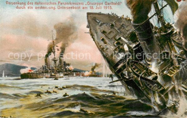 Marine WK1 Versenkung italienischen Panzerkreuzers Giuseppe Garibaldi