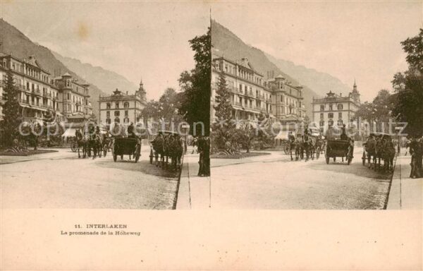 Stereoscopkarte Interlaken Hoeheweg