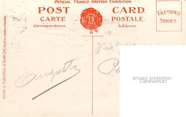 Verlag Valentines Nr. Nr.281 Congress Hall from Gardens London 1908 – Bild 2