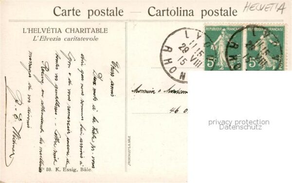 Helvetia Schweiz R.Weiss 1915 Nr. 80 – Bild 2