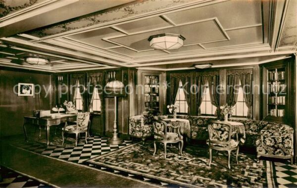 Dampfer Oceanliner M.S. Milwaukee Hamburg-Amerika Line Damensalon kajuete
