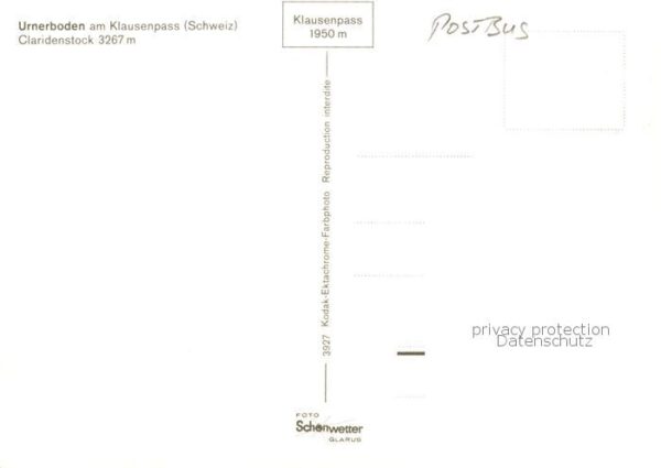 Postbus Omnibus Urnerboden am Klausenpass Schweiz Claridenstock – Bild 2