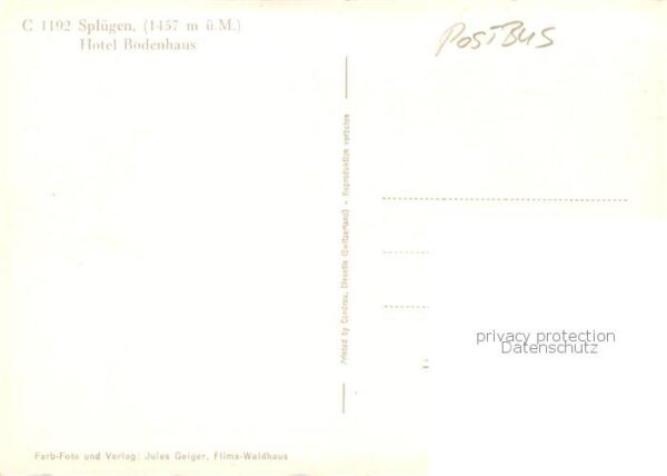 Postbus Omnibus Spluegen Hotel Bodenhaus – Bild 2