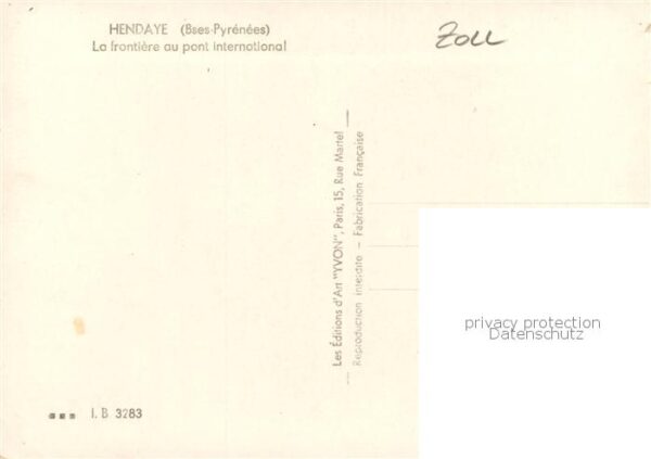 Zoll Grenze Douane Border Hendaye – Bild 2