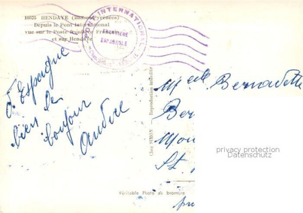 Zoll Grenze Douane Border Elce Nr.10575 Hendaye – Bild 2