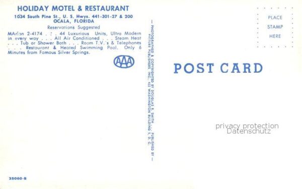 Ocala Florida USA Holiday Motel and Restaurant Pool – Bild 2