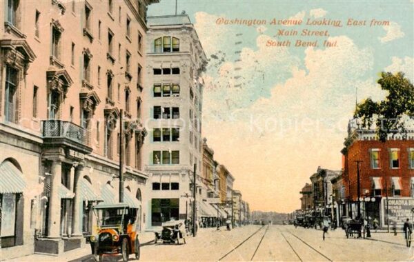 South Bend Indiana USA Washington Avenue Looking East from Main Street