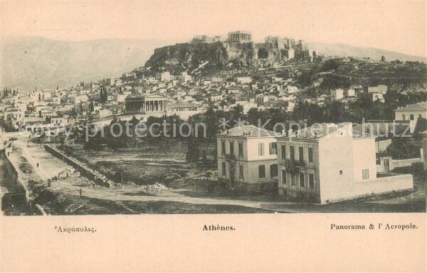 Athenes Athen Panorama et l'Acropole
