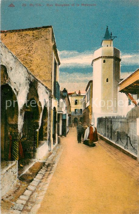 Blida Algerie Rue Gueydon et la Mosquee