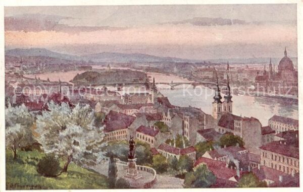 Budapest HU Blick auf die Margareten Insel