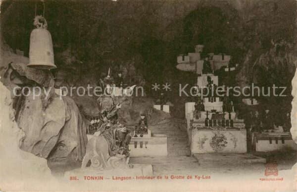Tonkin Vietnam Langson Interieur de la Grotte de Ky Lua