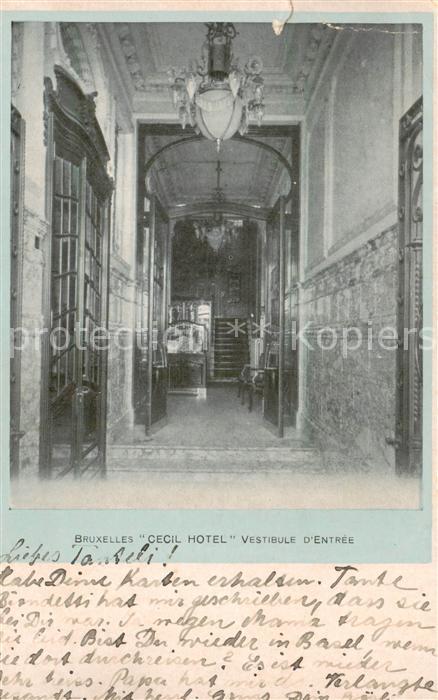 Bruxelles Bruessel Cecil Hotel Vestibule d Entree