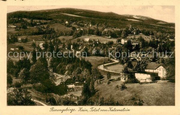 Hain  Giersdorf Riesengebirge Podgorzy PL Total vom Katzenstein