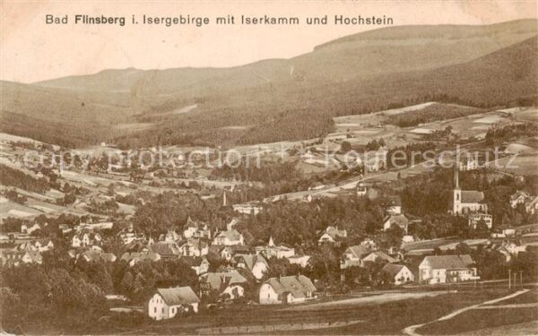 Bad Flinsberg Swieradow Zdroj PL Panorama mit Iserkamm und Hochstein